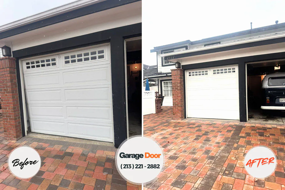 Before and after: garage door repair San Benito, TX